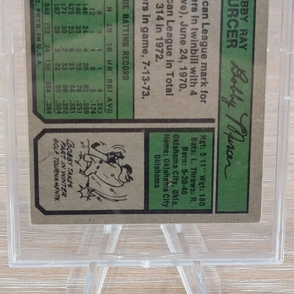 1974 Topps Bobby Murcer 90 New York Yankees Signed Baseball Card Outfield MLB